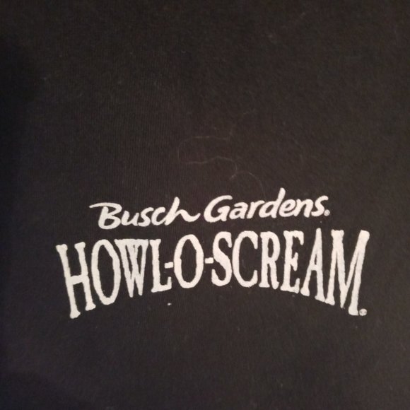 BUSCH GARDENS HOWL O SCREAM UNISEX BLACK NITE OF TERROR SHIRT SZ XS - Picture 4 of 7
